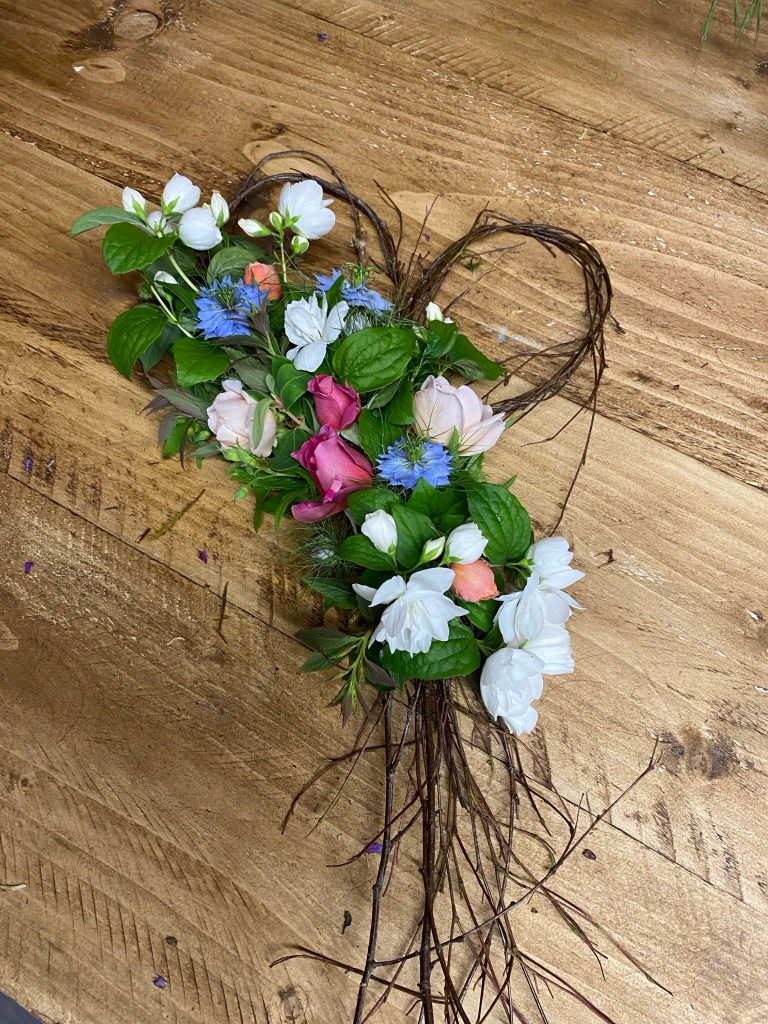 Tribute flowers, seasonal, local, compostable, Shilton 